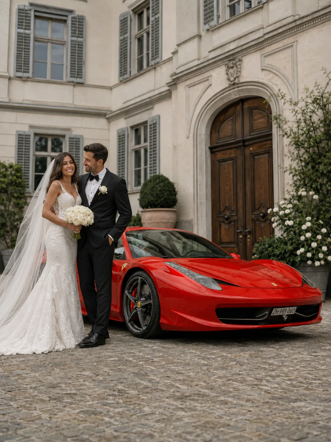 Ferrari 458 Italia as wedding car in Zurich